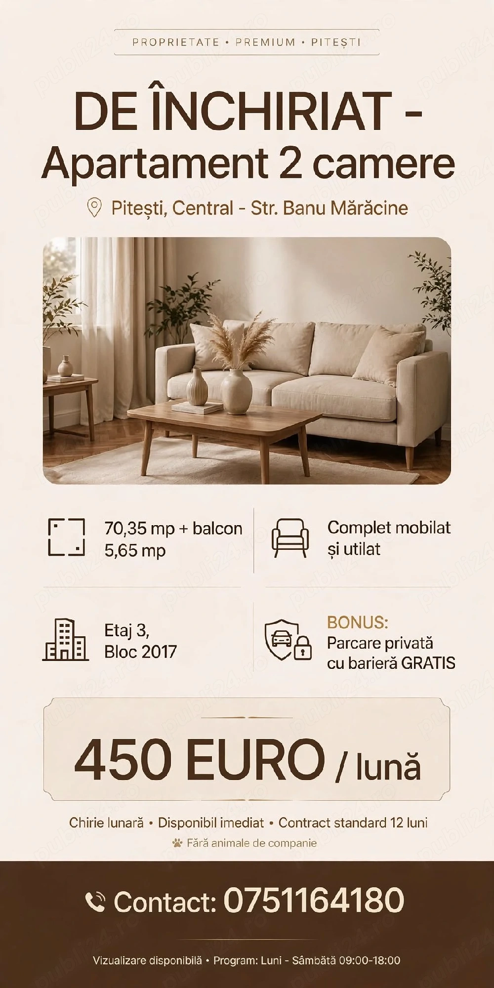 Inchiriez apartament 2 camere