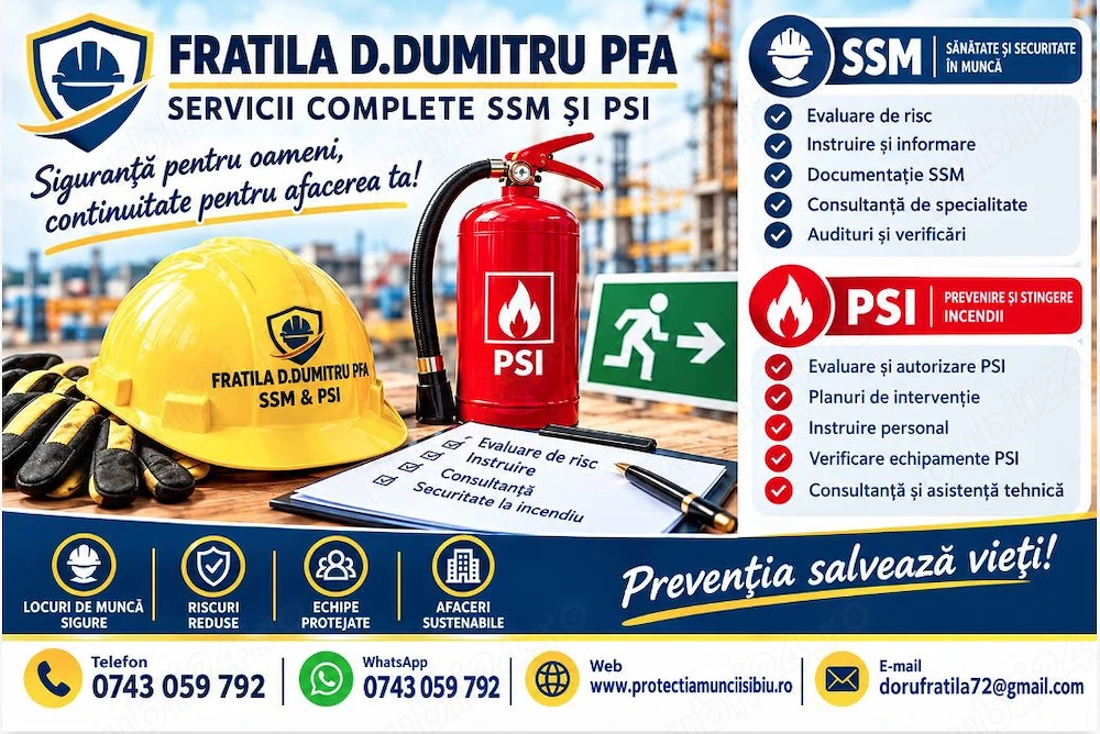 Securitate si sanatate la locul de munca & PSI, servicii externe de calitate.