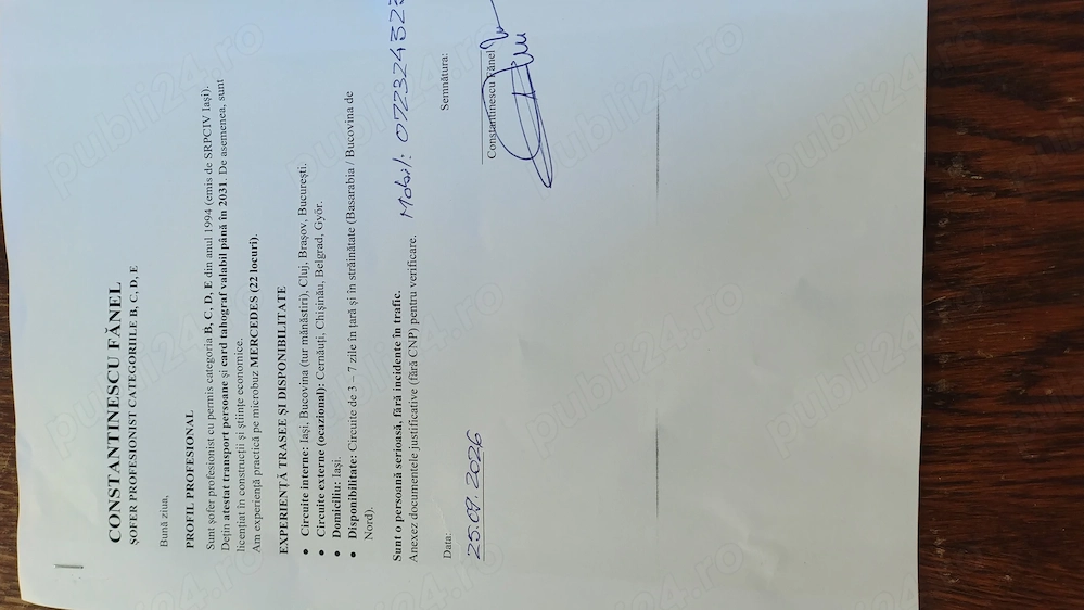 Șofer profesionist categ D