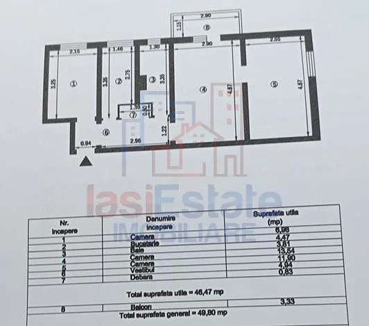 Apartament 3 camere zona Alexandru cel Bun - Minerva