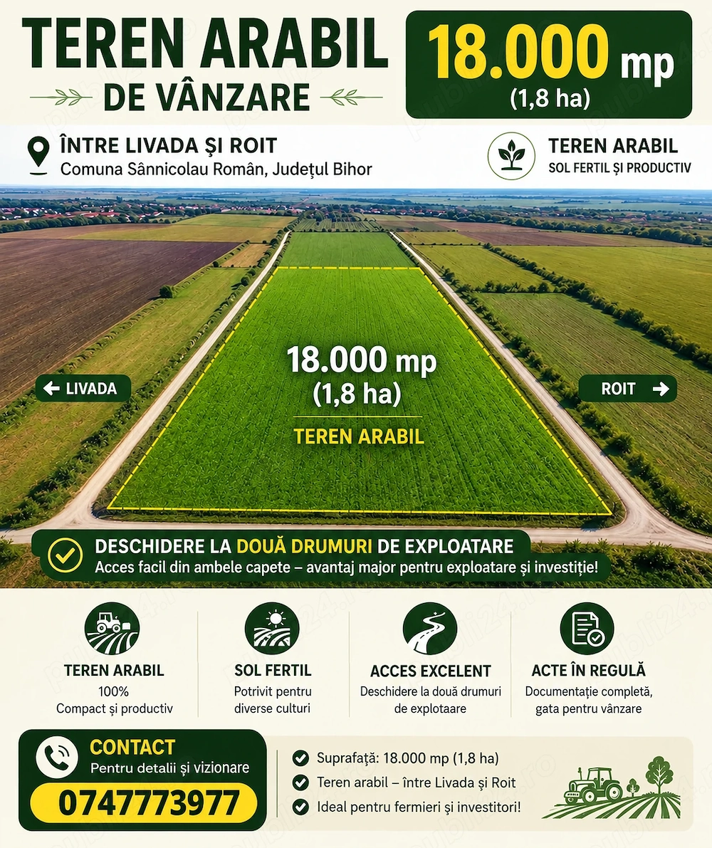 De vanzare teren arabil - Roit