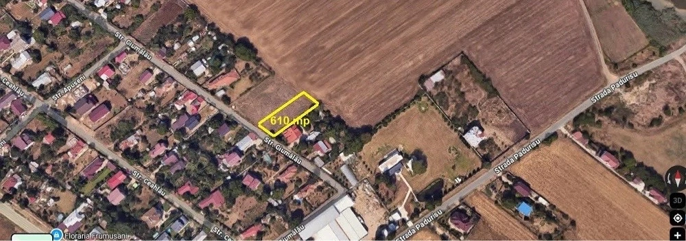 Teren intravilan 610 mp în Pădurișu, Frumușani   aproape de București
