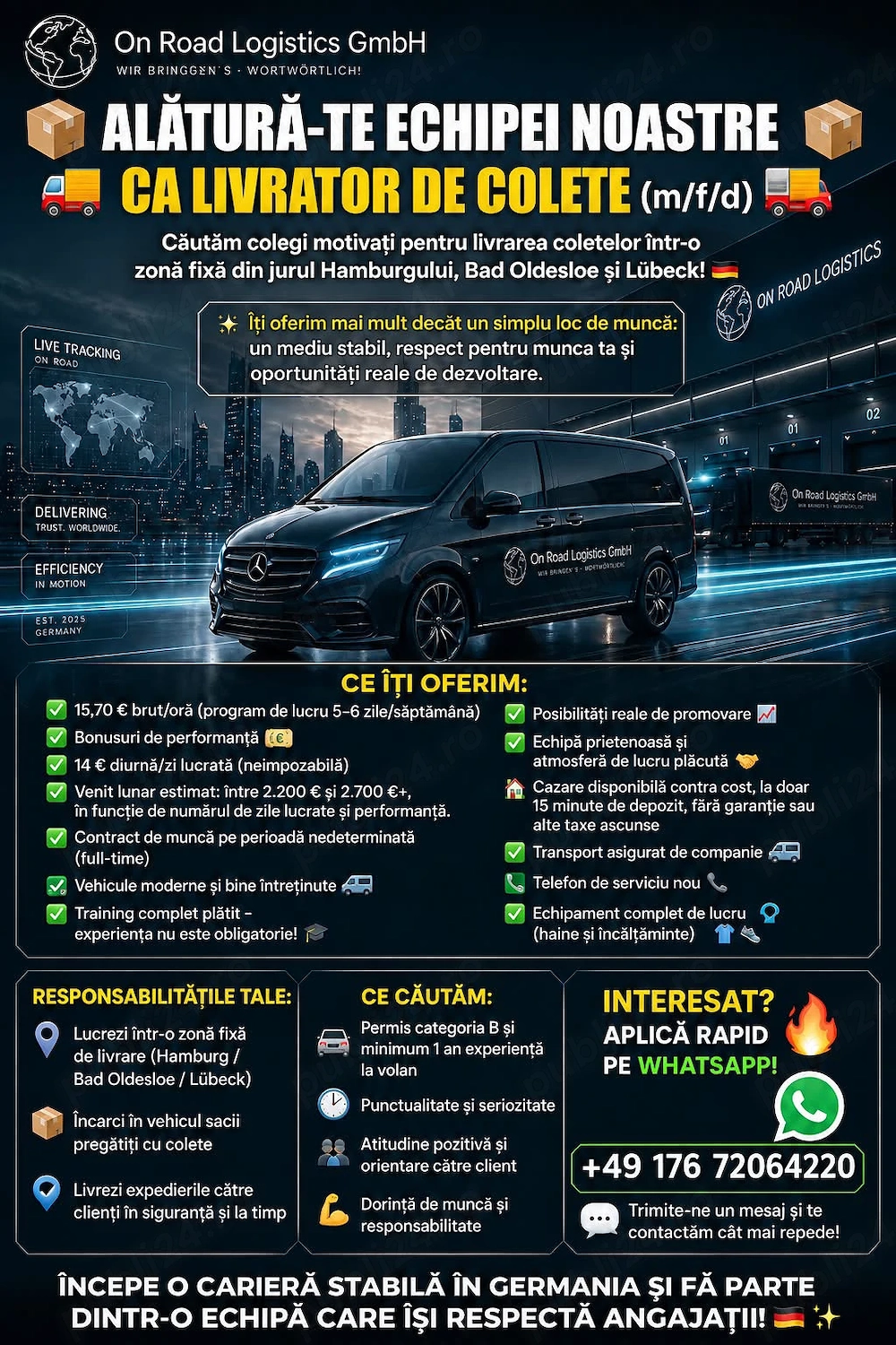 Soferi cat B Germania salariu atractiv ! 