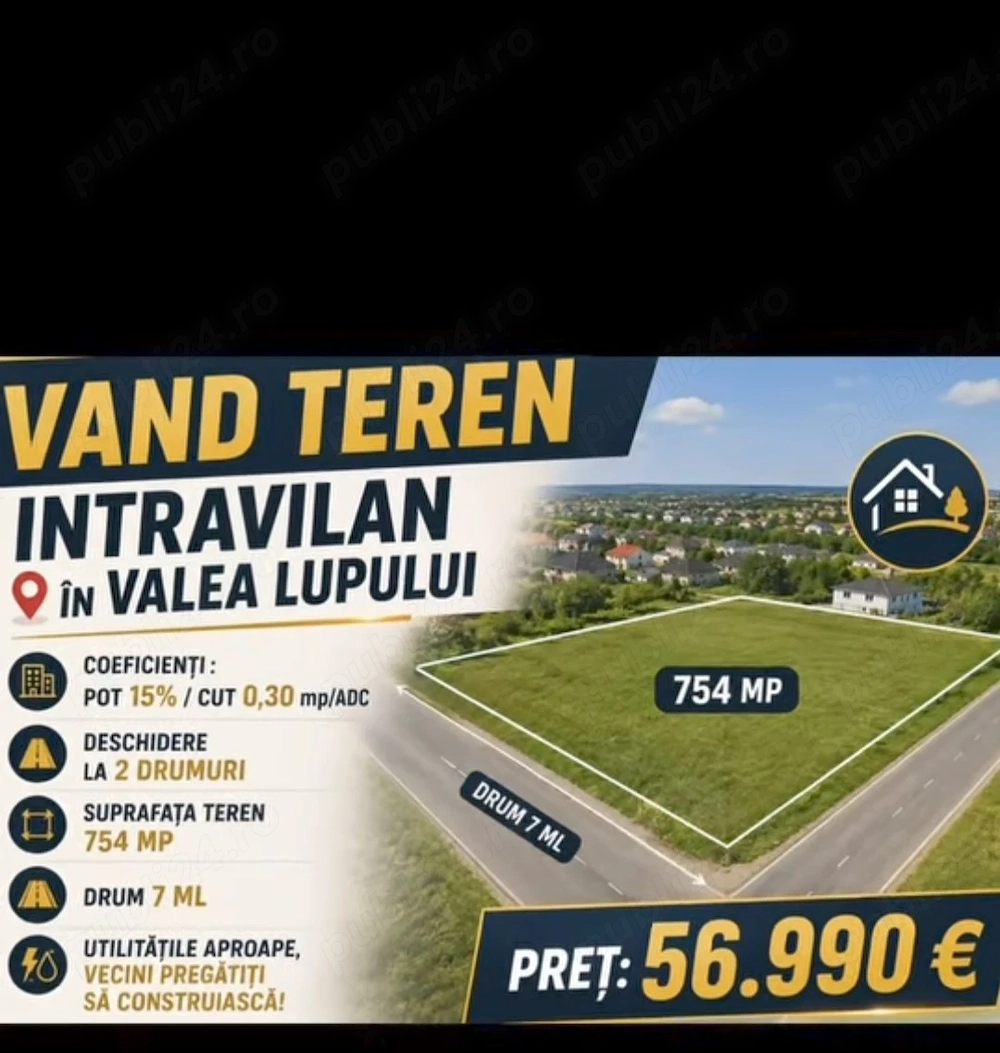 Vând teren in Valea Lupului 