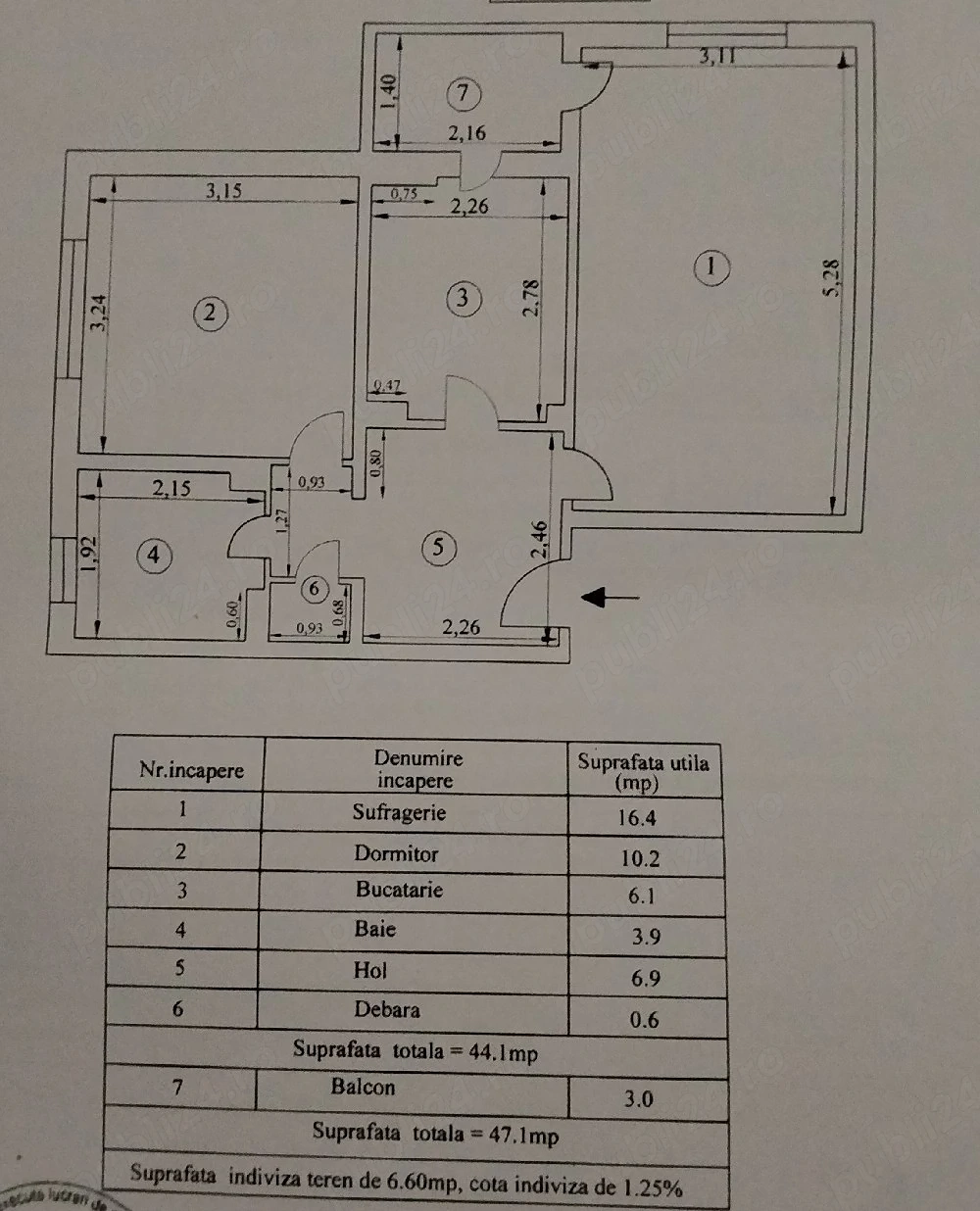 Apartament cu 2 camere   zonă foarte bine poziționată 