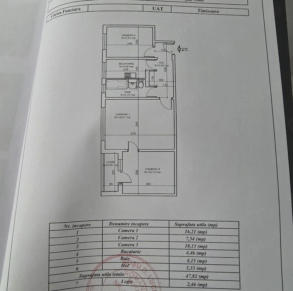 Vand apartament cu 3 camere, calea sagului, etaj 2, direct proprietar
