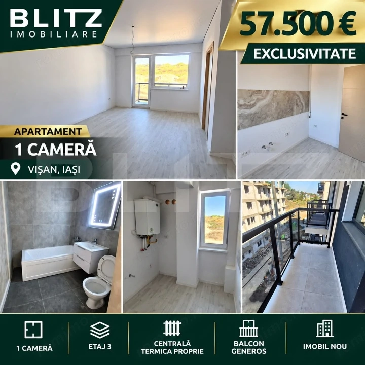 Apartament 1 camera Visani etaj 3 