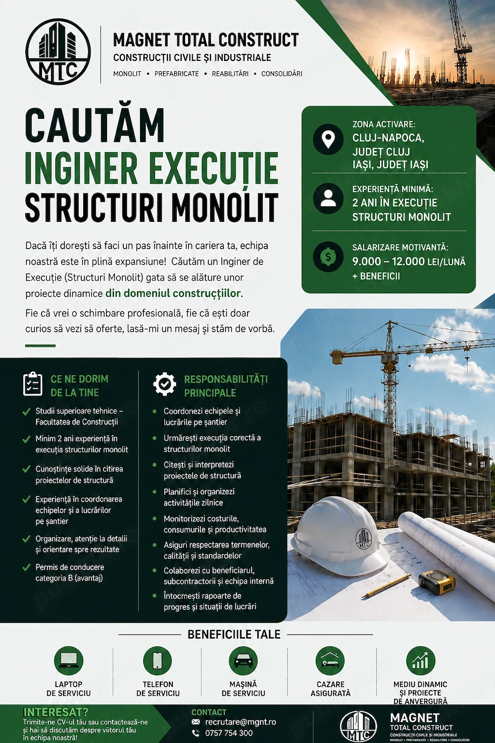 Căutăm Ingineri Execuție Structuri Monolit 