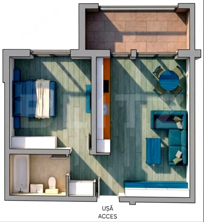 Apartament 2 camere, 46 mp, zona Giroc, pret cu TVA Inclus