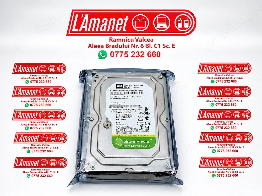 HDD 3.5" Western Digital AV-GP 3.5 1TB 7200rpm 64MB SATA3 (WD10EURX) Sigilat