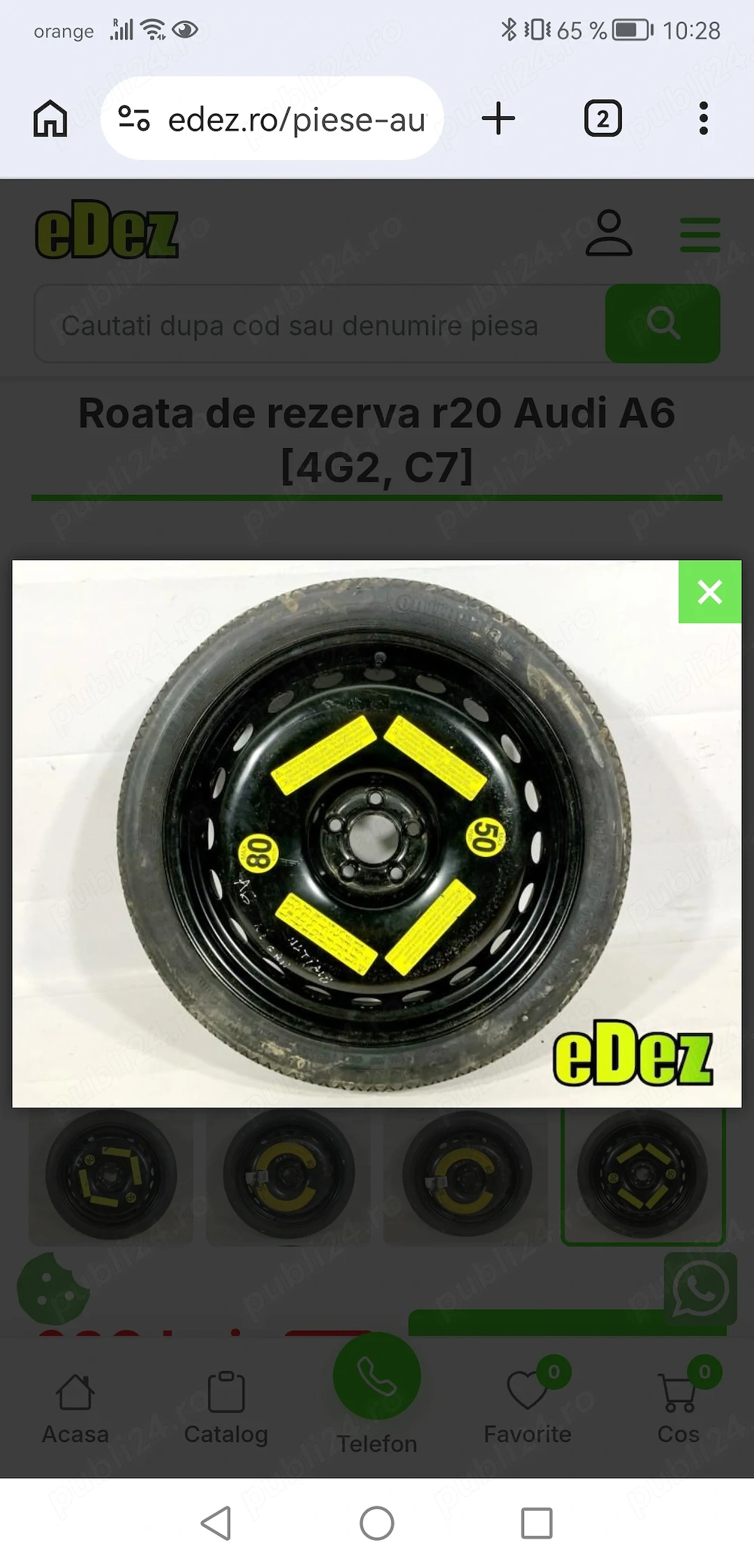 Vând roata de rezerva audi A6 