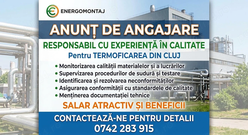 responsabil cu calitatea termoficare cluj