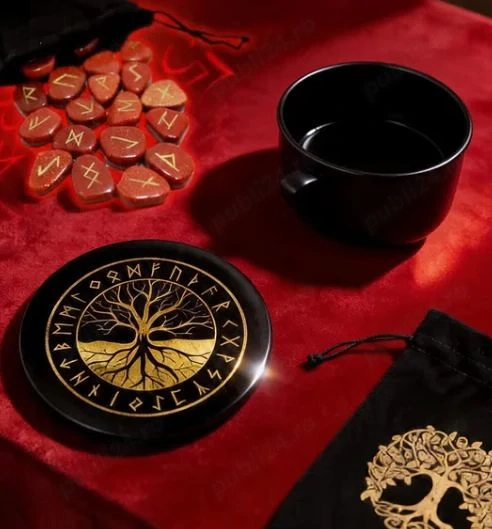 Cutie cadou set rune ametist.cuart roz.carneol.jasp rosu+ placa divinatie cadou+Set 7 chakre 