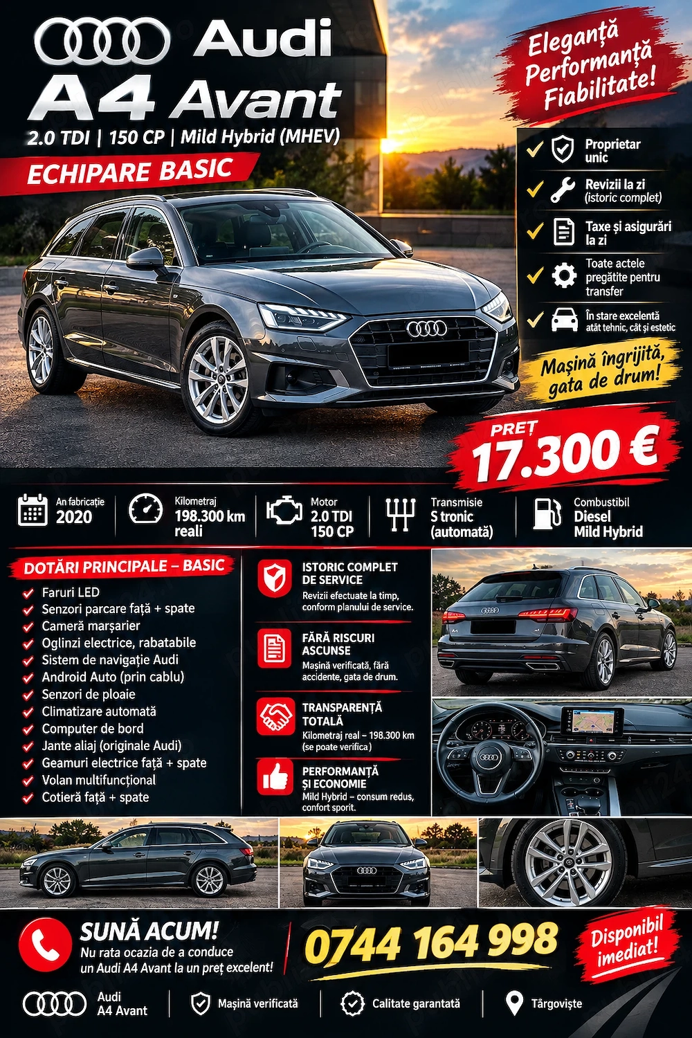 Vând Audi A4 Avant,an 2020