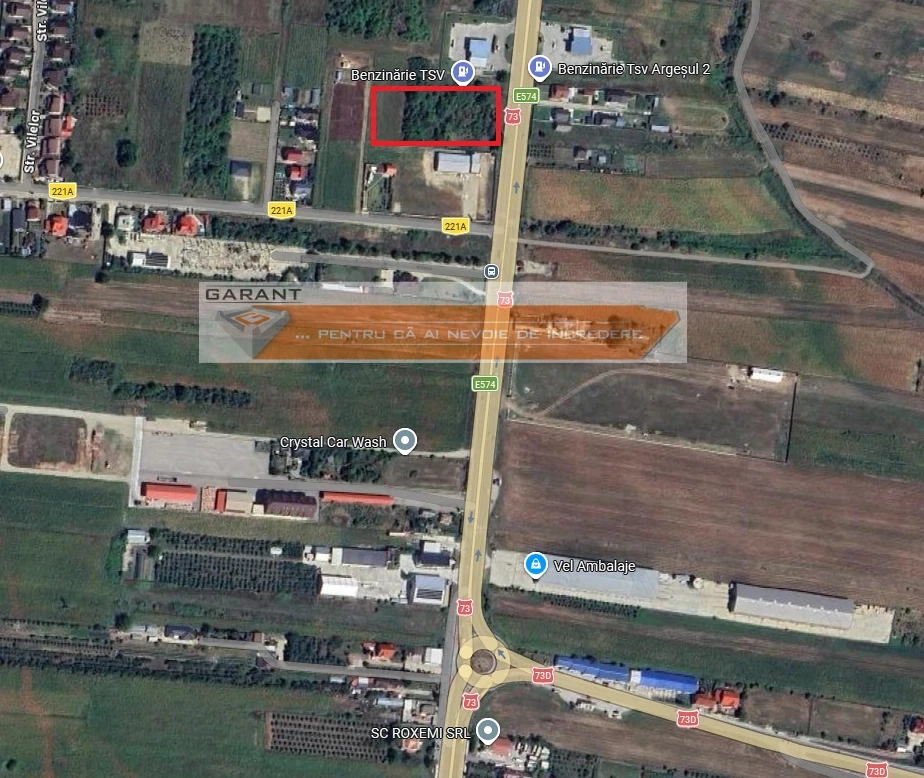 Vand Teren Intravilan 6.377 mp în Mărăcineni, Deschidere 57 m direct la DN73