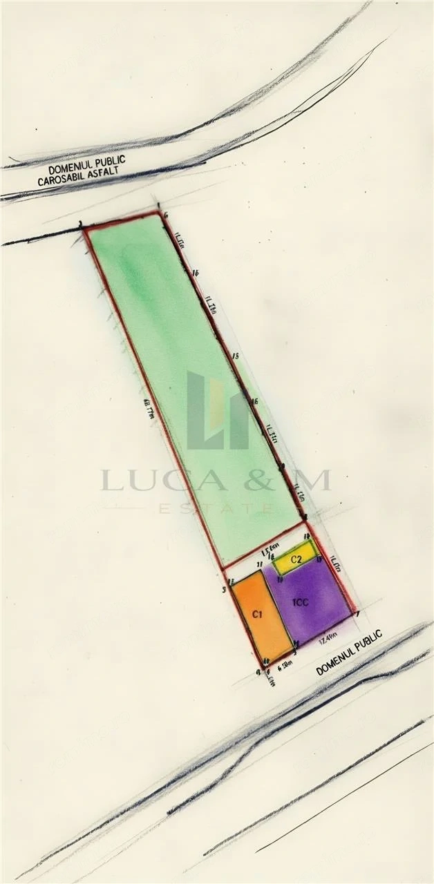 Casa veche, teren 1300mp, 2 fronturi, strazi asfaltate