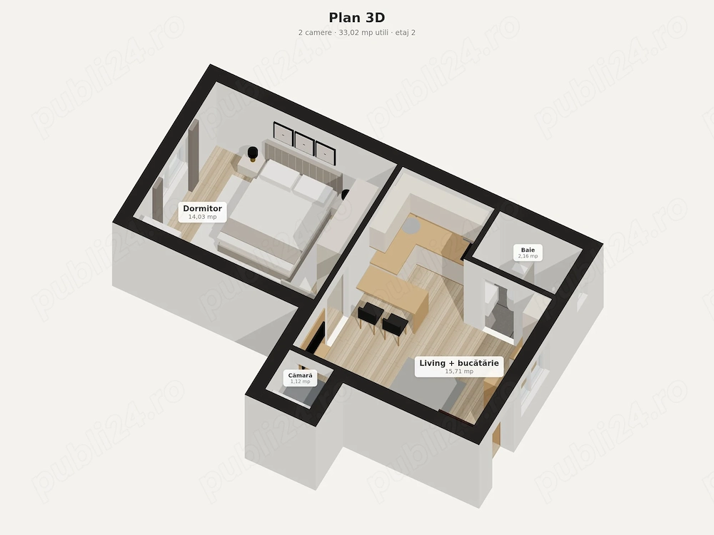 Proprietar: 2 camere renovate complet, str. București colț cu Paris