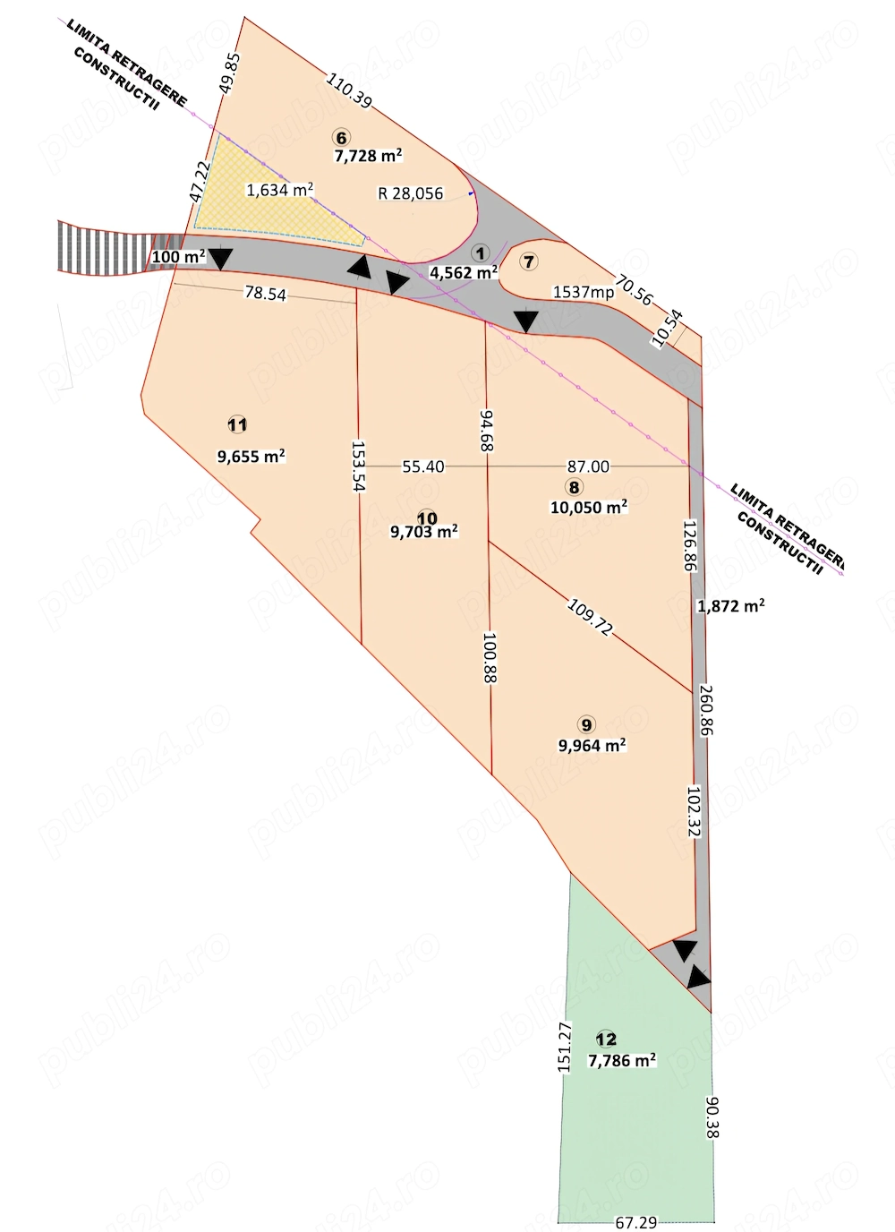 Proprietar,vand integral parcele 6,3 ha acces din DN6,Remetea Mare,PUZ,linga viitorul sens giratoriu