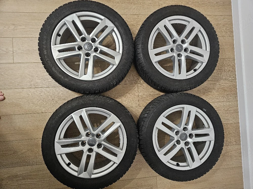 4 Jante originale Audi A4 B9 R17 5x112 ET42 + anvelope iarna Dunlop