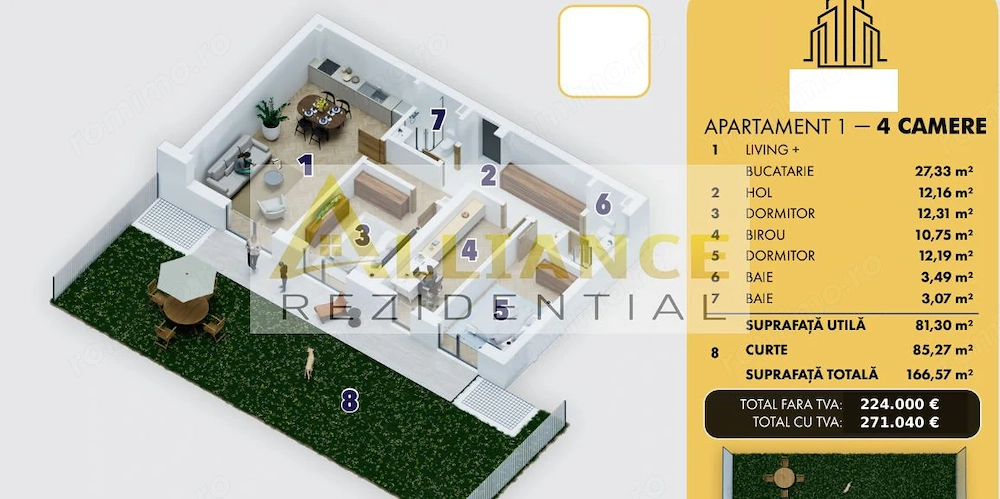 APARTAMENT 4 CAMERE CU CURTE PROPRIE | PRET DE LANSARE | COMISION 0%