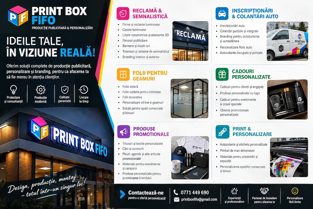 reclama, casete luminoase, promotionale, autocolant auto, autocolant geamuri