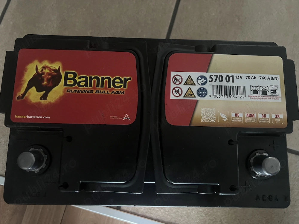 Vând acumulator auto nou Banner 