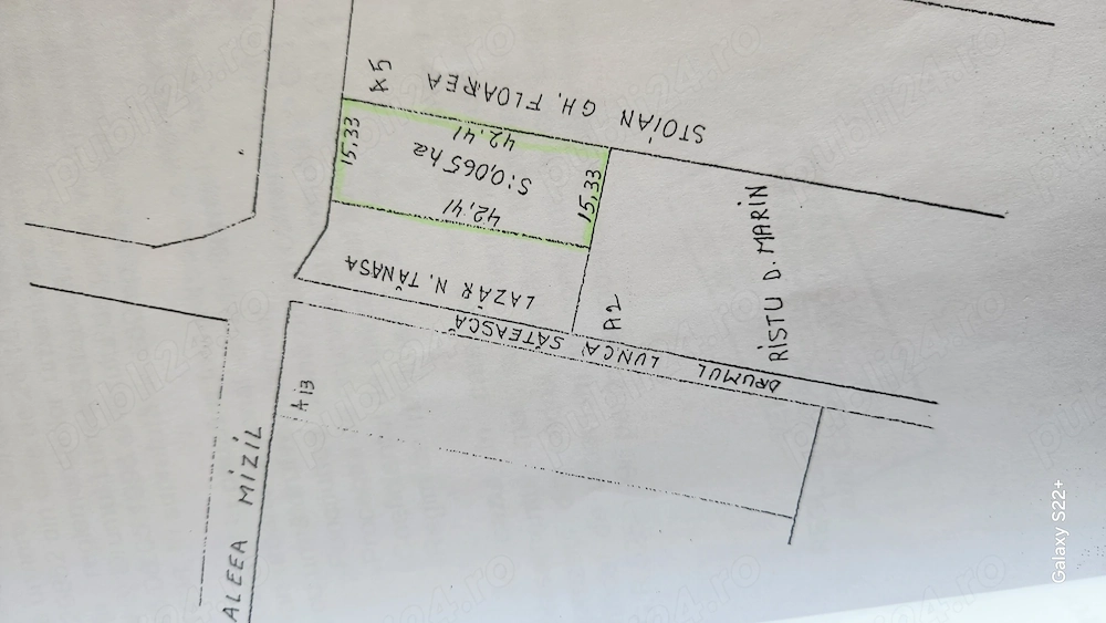 Proprietar vând teren 650 mp, intravilan str. Aleea Mizil,  sect. 3,București 