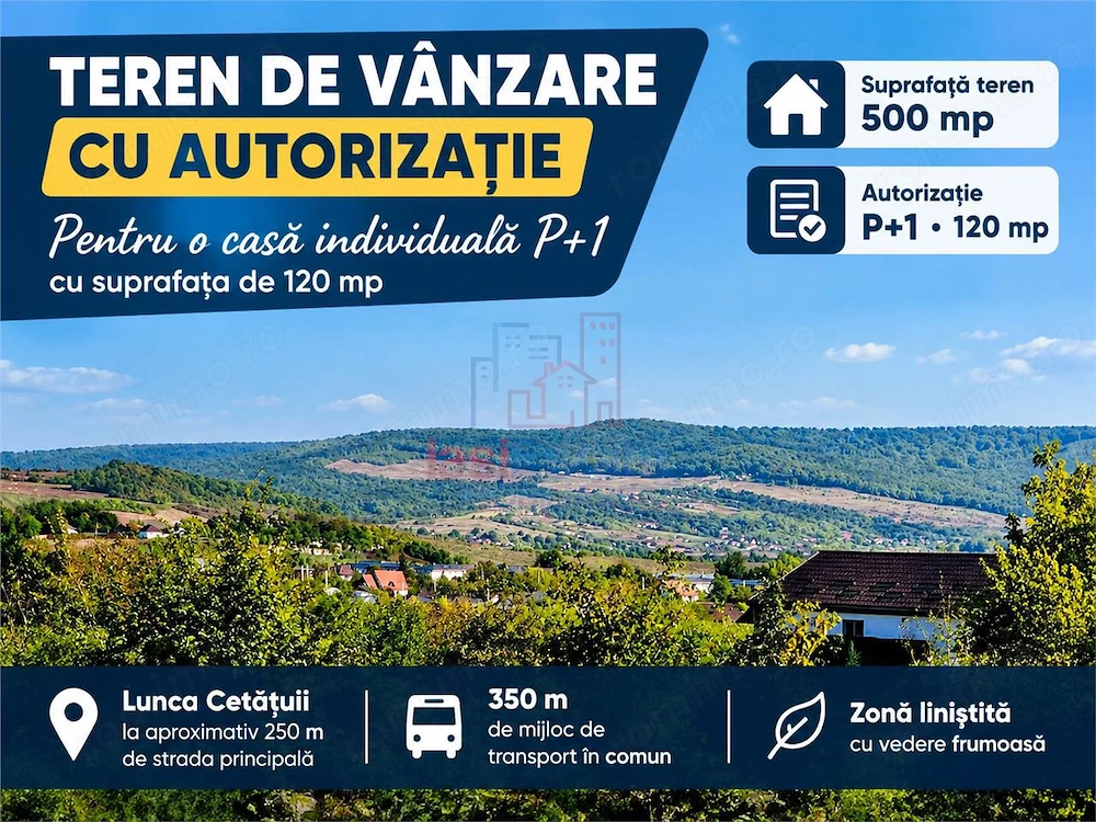 Teren de vanzare cu autorizatie in Lunca Cetatuii