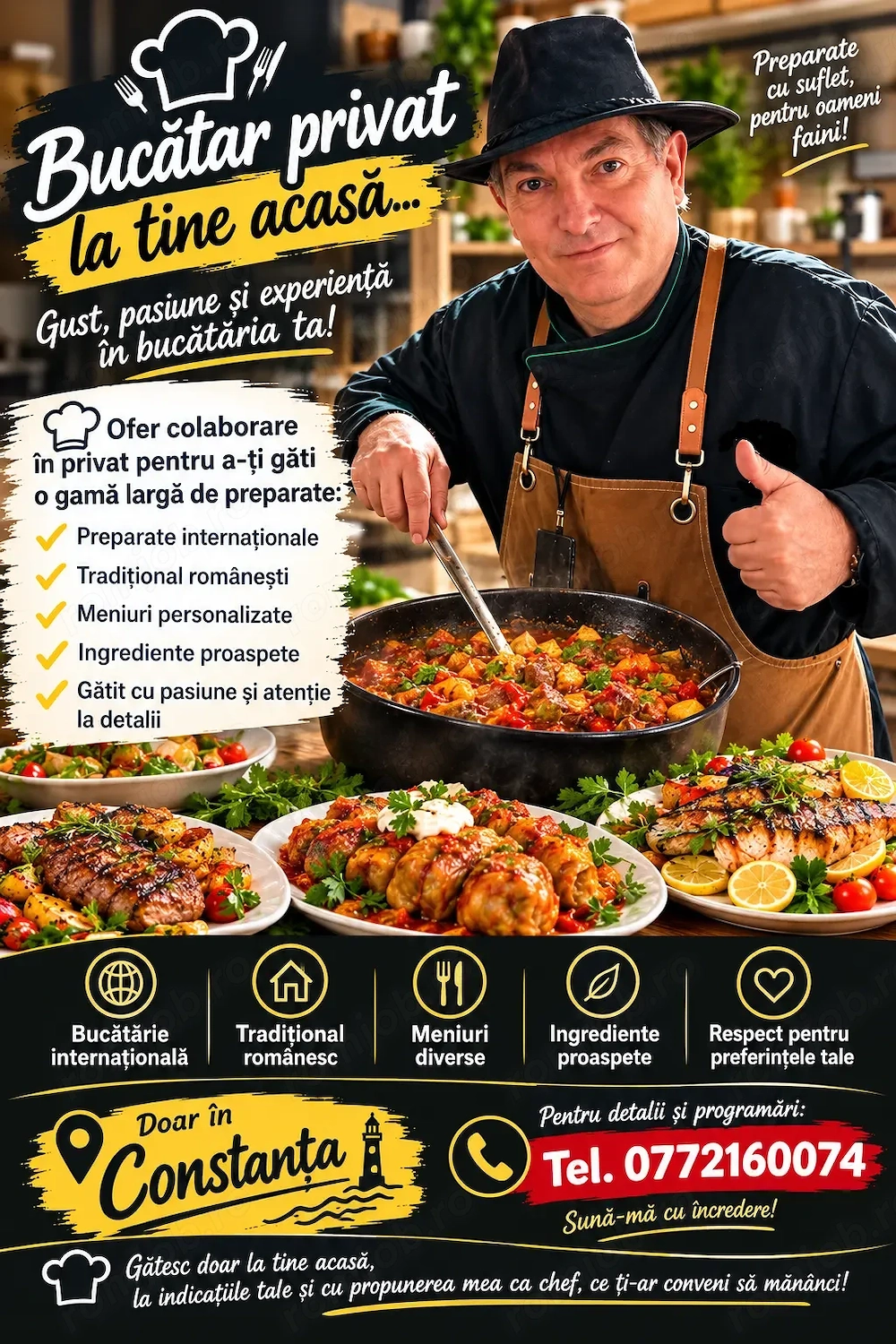 Bucătar privat la tine acasă 