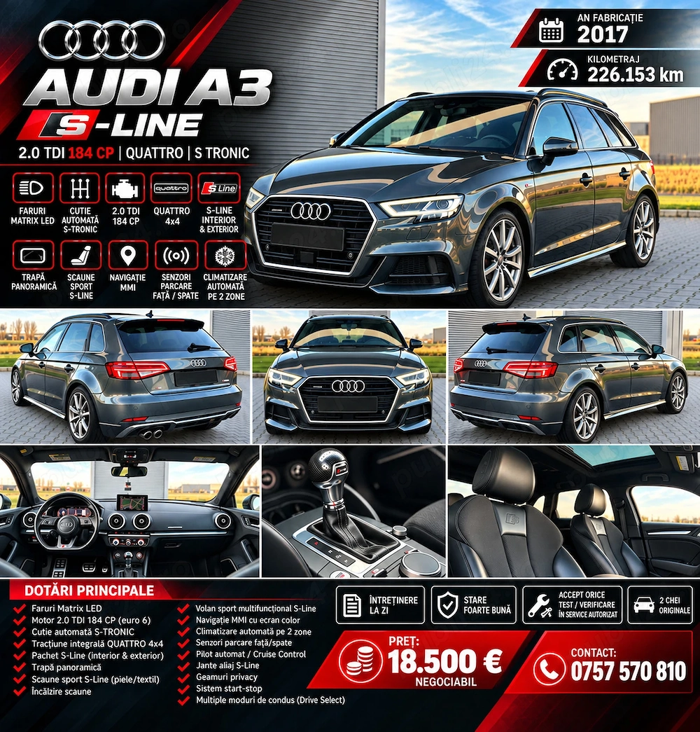 se vinde urgent Audi A3 S-Line Class 