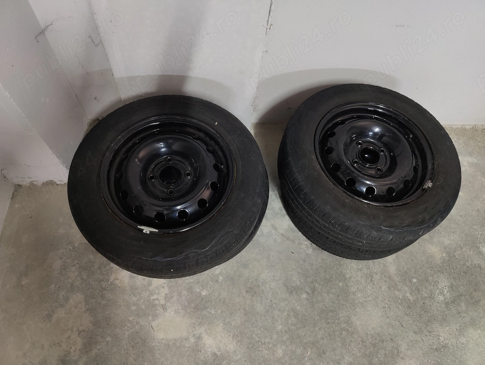 Set 4 roți – jante tablă + anvelope Continental 175/65 R14 – DOT 4919