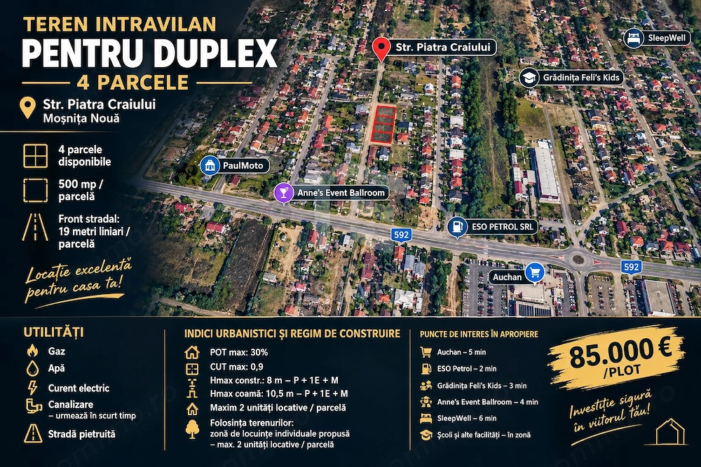 TEREN INTRAVILAN PT. DUPLEX – MOȘNIȚA NOUA