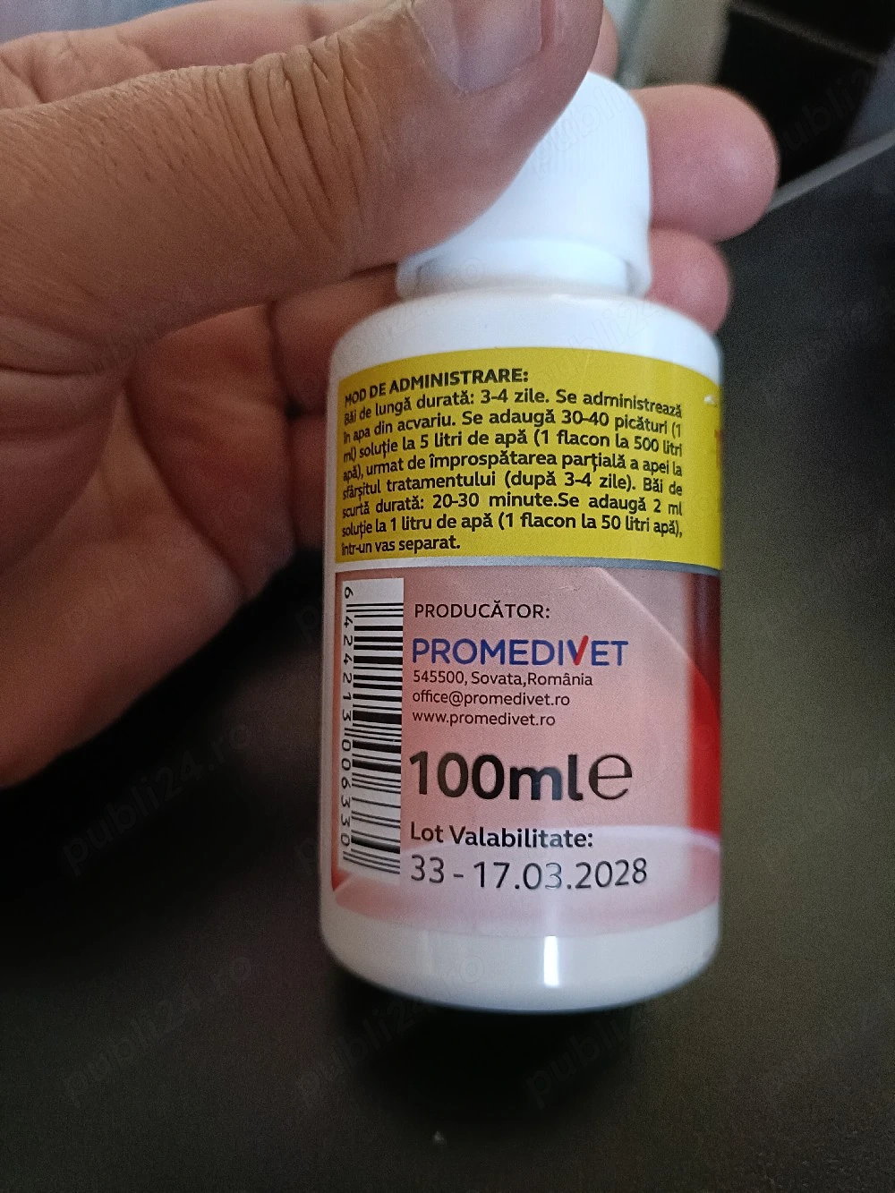  Dezinfectant apă acvarii, Promedivet, Tripaflavin 100ml