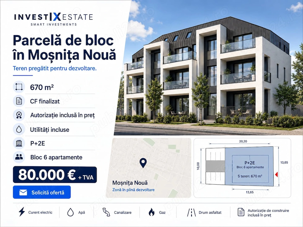 Teren pentru bloc cu 6 apartamente 