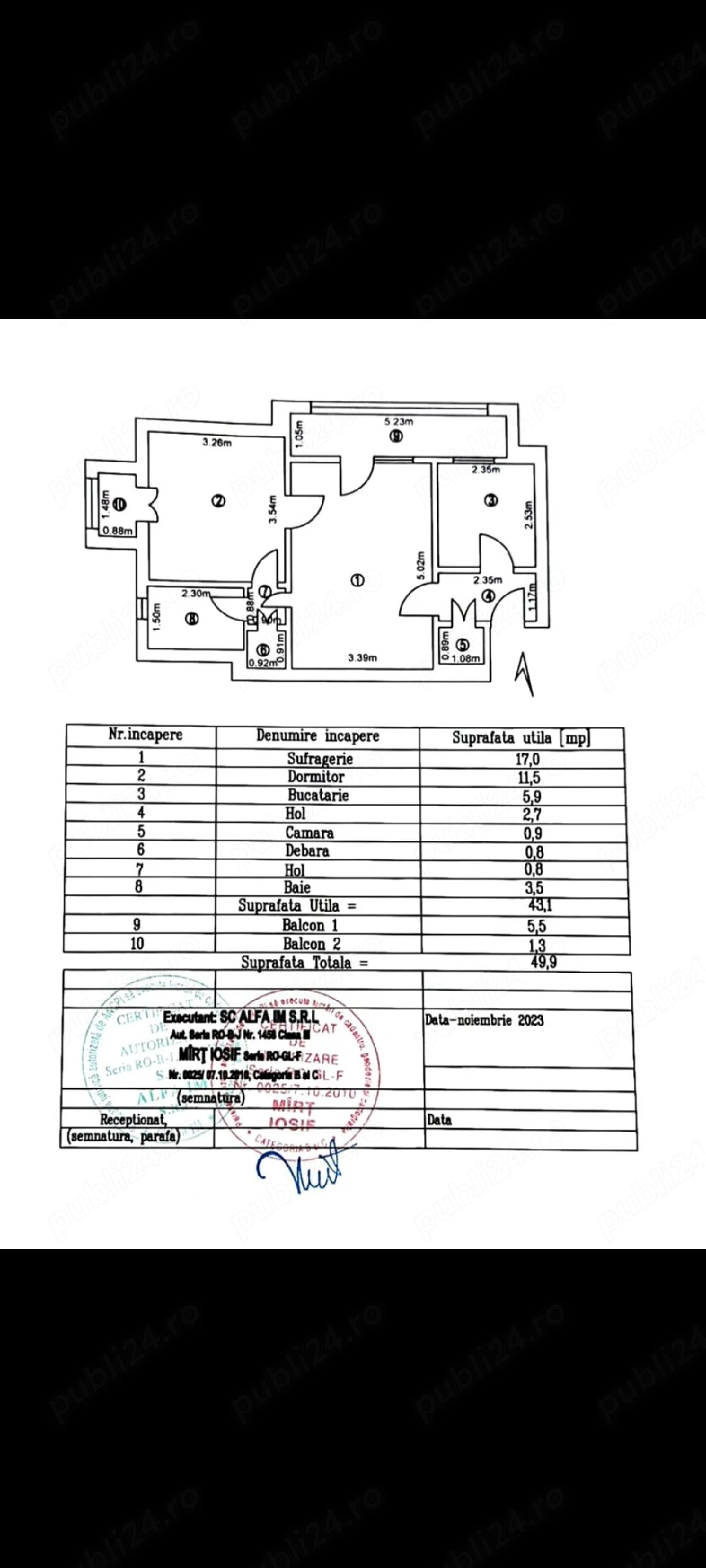 Vând apartament două camere 