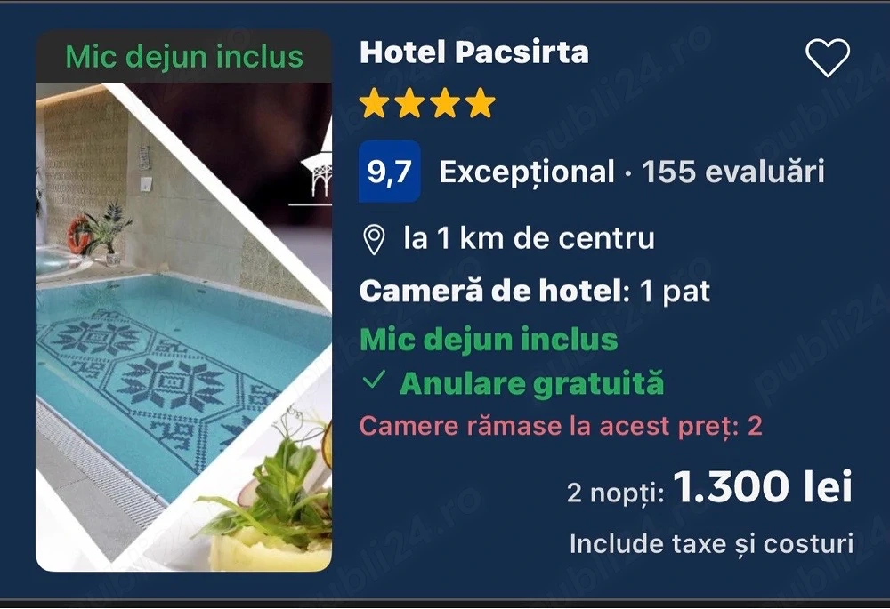 voucher vacanta Sovata