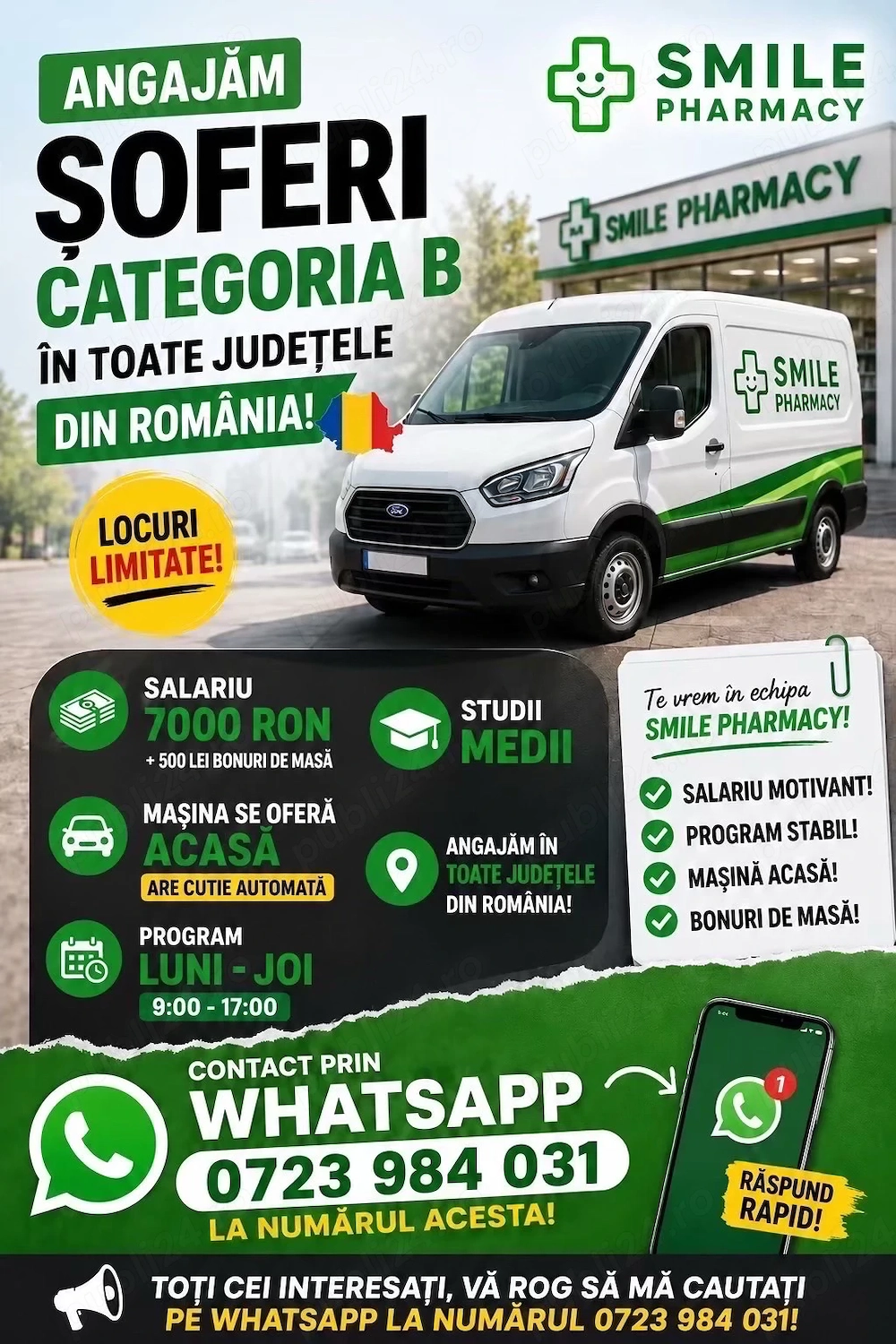 Angajăm Șoferi Categoria B din toata țara! 