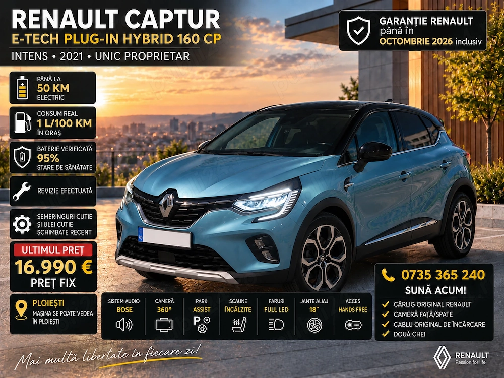 Renault captur intens e-tech plug-in hybrid 160 cp