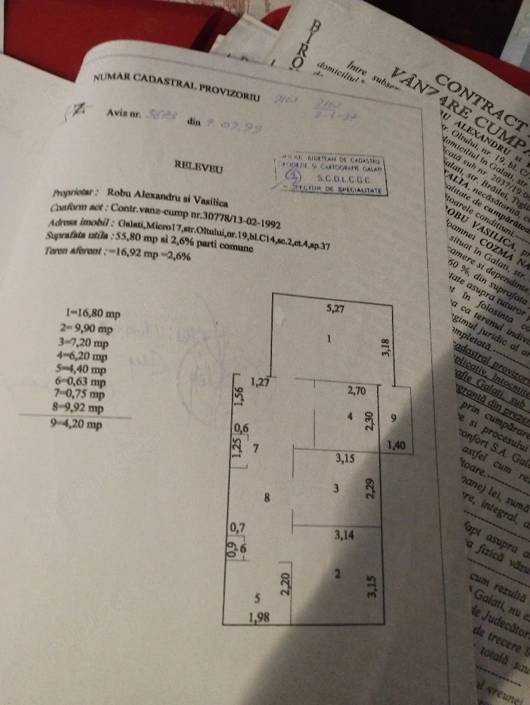 Vând apartament 3 camere, micro 17 