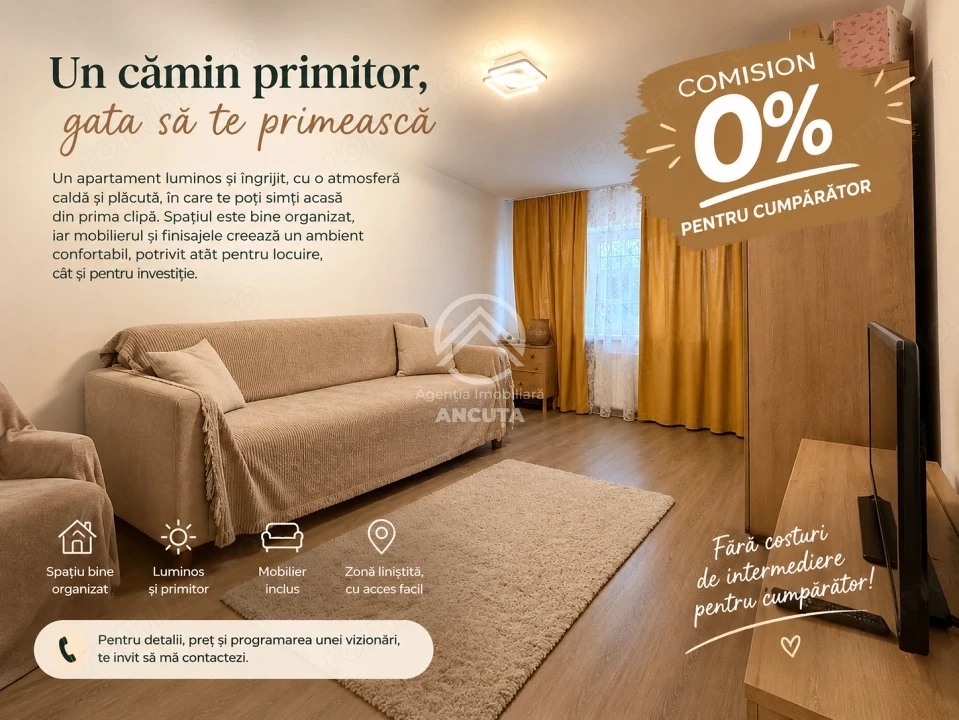 Apartament de vanzare 2 camere decomandate Gruia