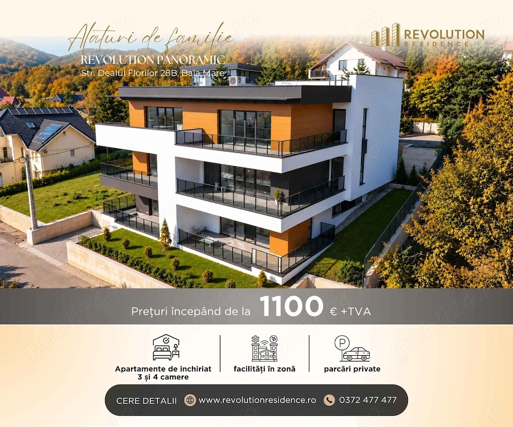 NEW! COMISION 0% - Apartament 3 camere de inchiriat - STR. DEALUL FLORILOR 28B, Baia Mare