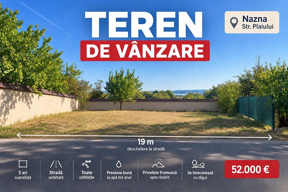 Teren de vânzare în Nazna, judet Mures - 5 ari