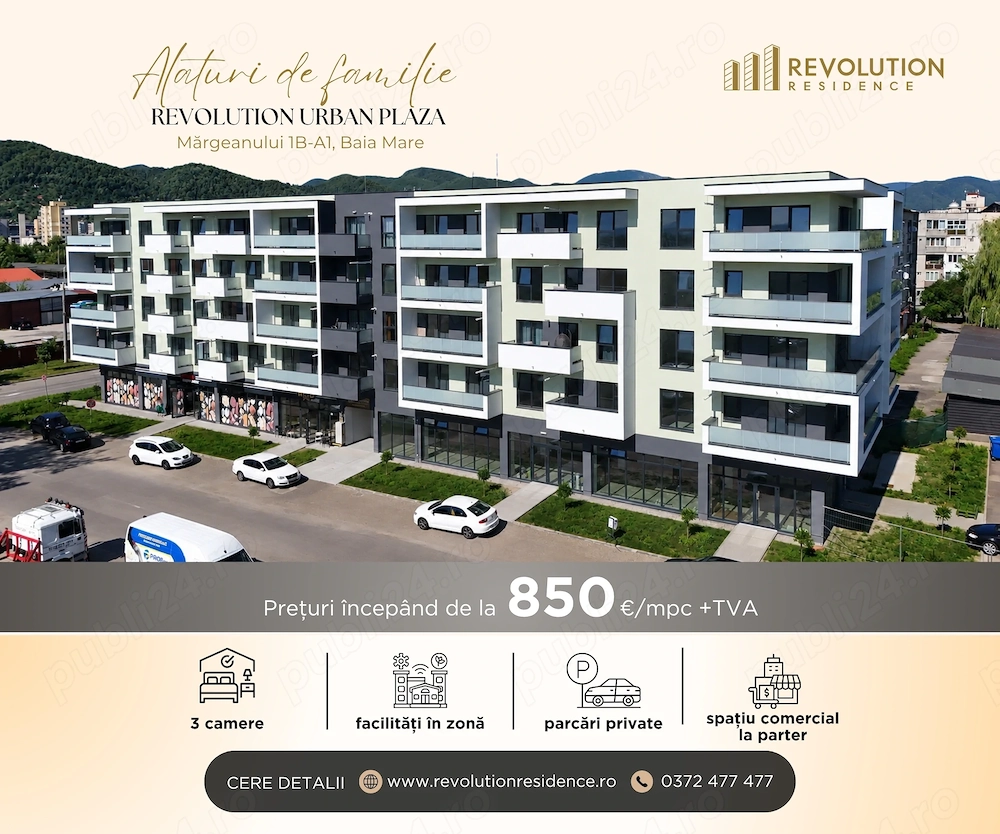 NEW! COMISION 0% - Apartament finisat cu 3 camere - Margeanului 1B-A1, Baia Mare