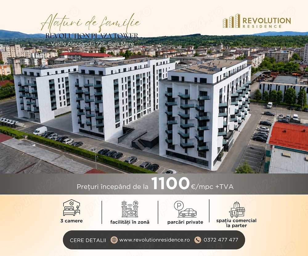 NEW! COMISION 0% - Apartamente 3 camere - Vasile Alecsandri 72E, Baia Mare