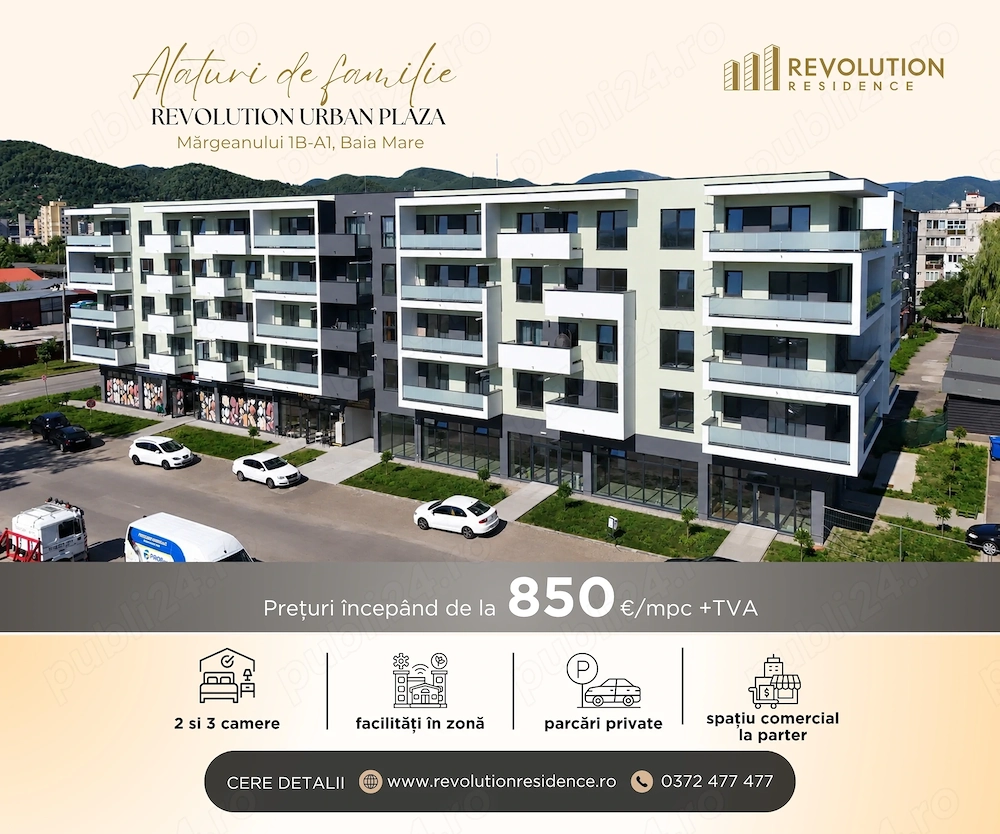 NEW! COMISION 0% - Apartamente 2 si 3 camere - Margeanului 1B-A1, Baia Mare