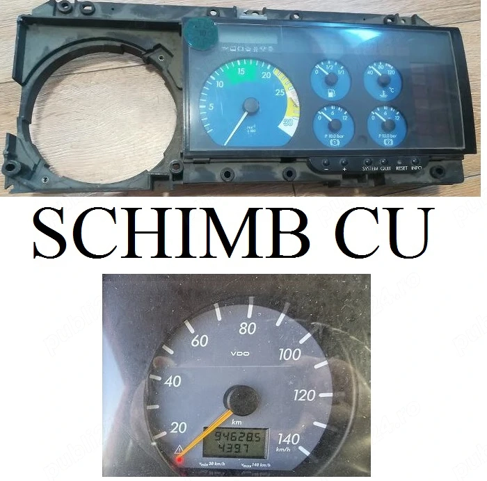 Ceasuri bord Mercedes Vario schimb cu vitezometru Vario