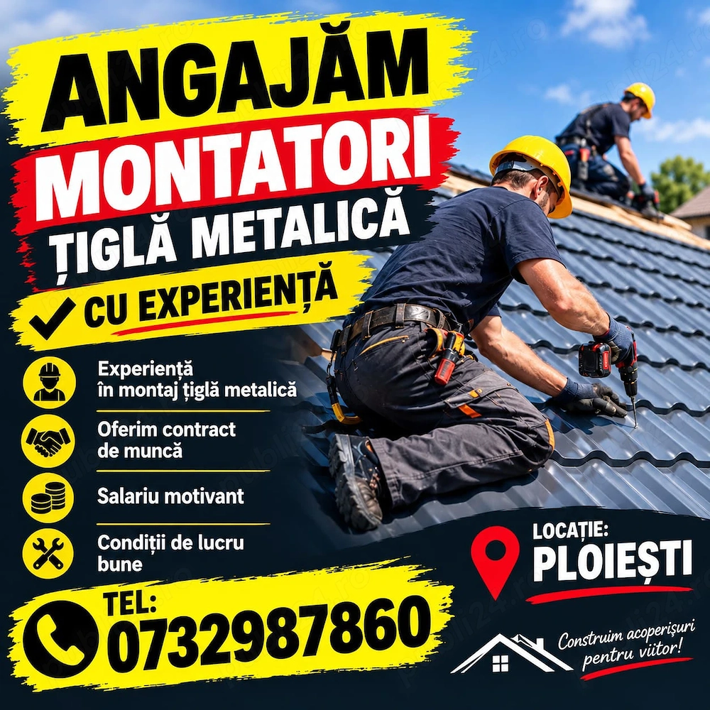 Angajăm Montatori Țiglă Metalică