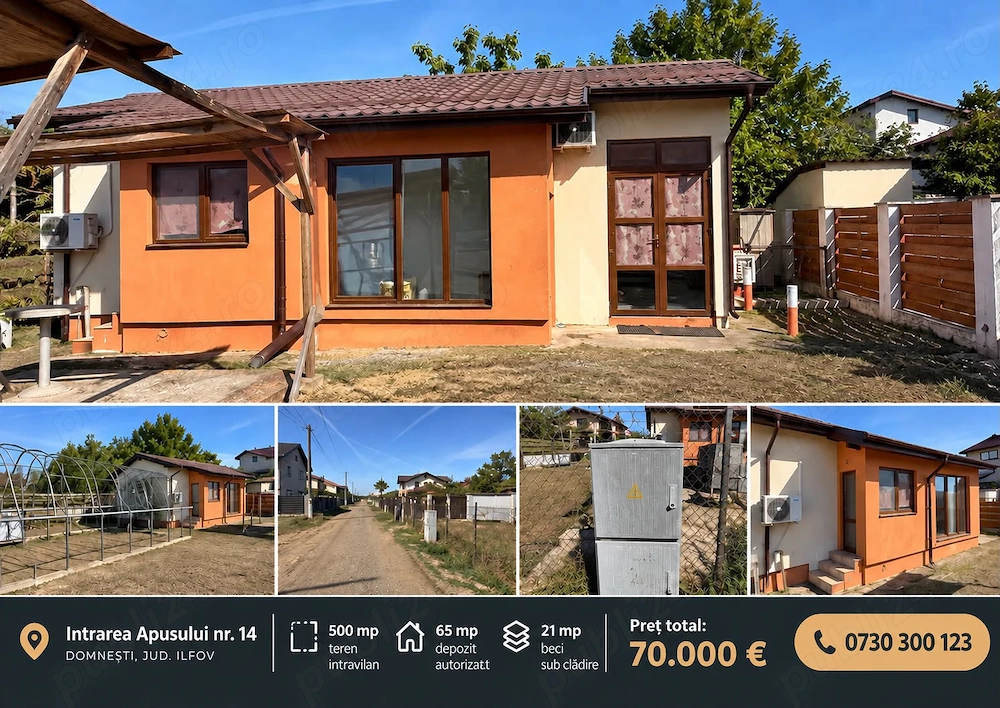 Teren 500mp, spatiu depozitare 2 cam 65mp, beci 21mp