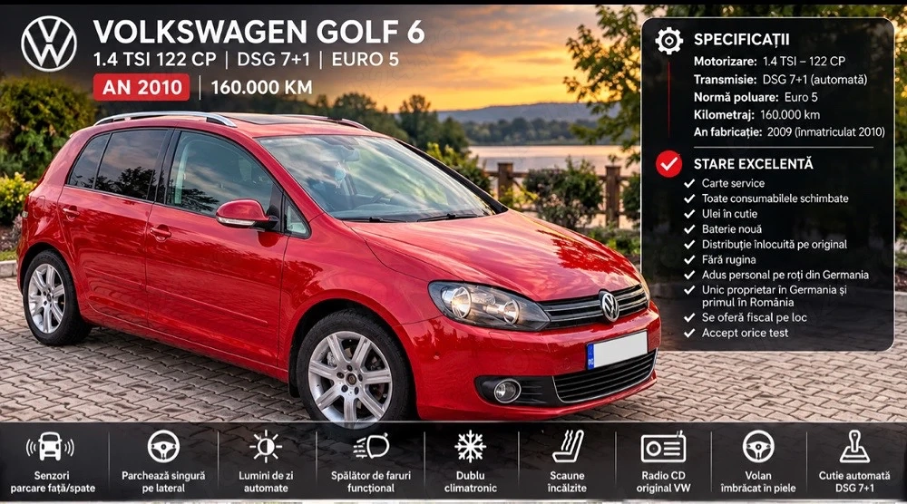 Volkswagen Golf 6 plus, cutie automată! 