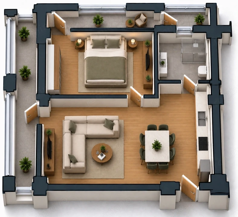 Apartament 2 camere open space Preajba - 0% comision la cumparare